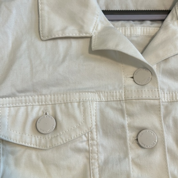 Calvin Klein White Cropped Jacket Large - Picture 2 of 10